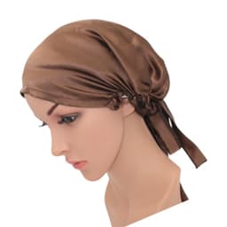 Silkesøvnhette for hårpleie - pustende og komfortabel kaffe