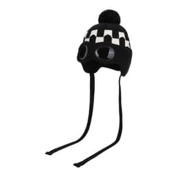 Fleeceforet Vinterlue med Briller - Varm Strikket Lue for Kvinner Sort