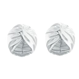 2-pakning satengforet hårnett for krøllete hår, dobbeltlags sovelue for kvinner Grå