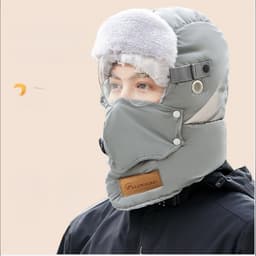 4-i-1 Vinter Sykkel-/Skihatt med Briller: Reflekterende, Vindtett og Termisk Grå