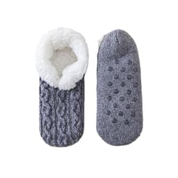 Koselige fleeceforede sklisikre gulvsokker - One Size Fits All Grå