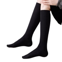 2 Par Bomullsblandede Leggsokker - Tykke, Varme og Stilige Sort