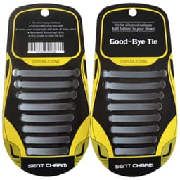 Enkel stil: Silikonsnören utan knytband (16 delar) Grå