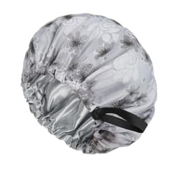 Dobbeltsidig satengsovehette Lysegrå