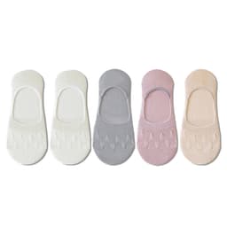 5 Par Dam Ankelstrumpor - Vit, Grå, Rosa, Khaki