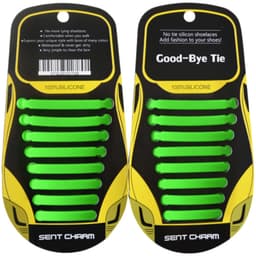 Uanstrengt stil: Silikon-skobånd uten slips (16 deler) Grønn