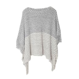 Elegant strikket sjal Poncho Cape Sort