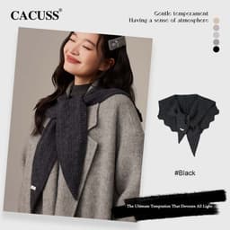 Ensfarvet Avtakbar Kragesjal - Varm Hals- og Skulderbeskyttelse for Høst/Vinter Sort