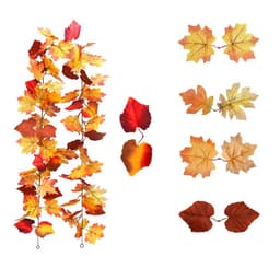 Kunstig Lønneblad Garland - Dobbeltsidige Lønneblader (2-pakning) for Bryllup, Hjem og Høytidsdekorasjon