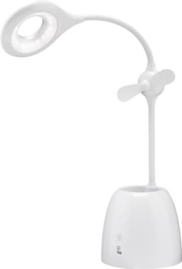 Goobay LED-skrivbordslampa, Fan + Pen Box Inomhusbelysning för arbetsrum, barnkammare, sovrum eller kontor