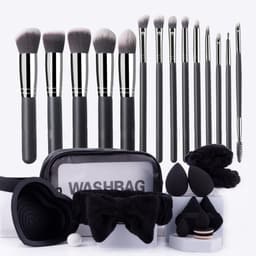 27-Delars Sminkborstset - Komplett Kit för Ögonskugga, Foundation & Sk