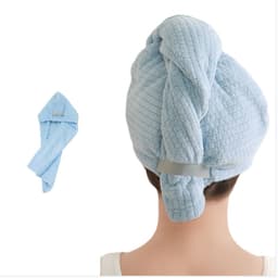 Oppgradert superabsorberende, hurtigtørkende hårhette i korallfleece Blå