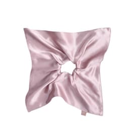 19 Momme Silke Firkantet Hår Elastik - Blød Satin Hår Tørklæde Scrunchie Lyserød