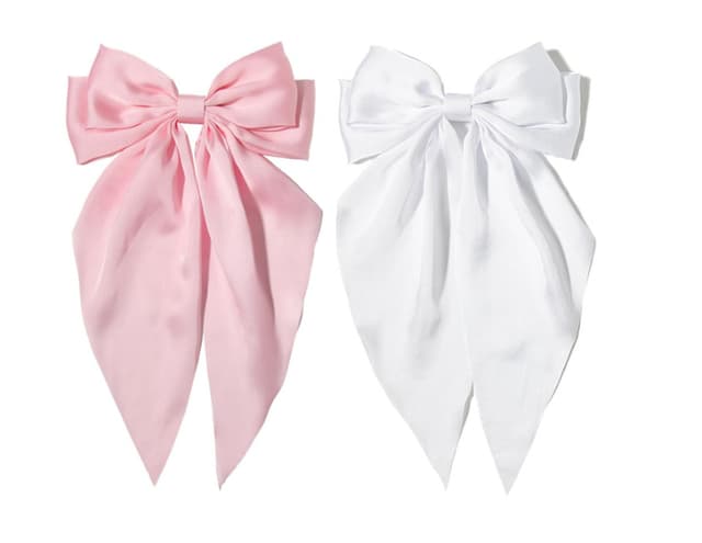 Stora Hårband / Rosetter Rosa + Vit