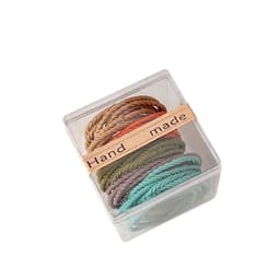 Färgglada hårbandsset med 50 st - Nylonhårresår i kristallklar låda mo