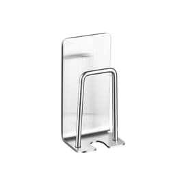 Ruostumattomasta teräksestä valmistettu seinälle kiinnitettävä hammasharjateline Hopea