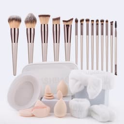 14 kpl meikkisivellinsetti kauneussienillä ja tarvikkeilla - täydellinen kosmeettinen sivellinpakkaus