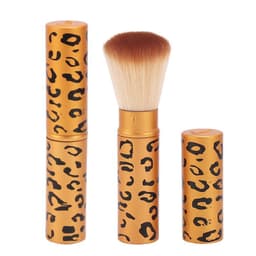 Kultainen puuterisivellin - Kannettava meikkisivellin kannella