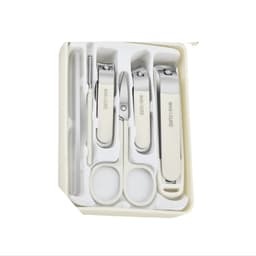 Ammattimainen 6-osainen kynsileikkurisetti kannella Valkoinen