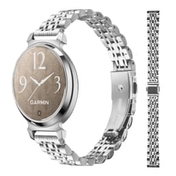 Tyylikäs ruostumattomasta teräksestä valmistettu seitsenhelminen rannekoru, yhteensopiva Garmin Lily 2:n kanssa Hopea