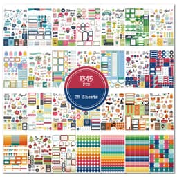 J10 Planner Stickers - 1345 Stk Fargerike Dekorative Stickers