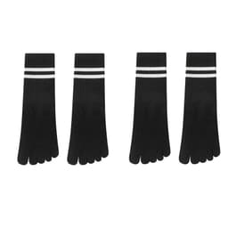 Bomulls Yoga Sokker Sklisikre Grip Sokker for Pilates, 2 Par Sort