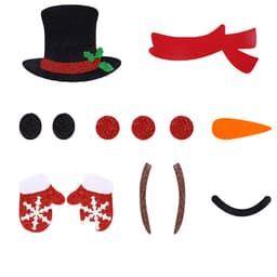 Joulun ovitarrat, suuret lumiukkotarrat, joulukoristeet Monivärinen