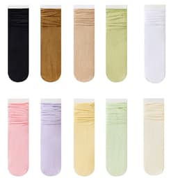 10 par Dam Tunna Bomullssockor - Flerpack Ankelsockor Presentförpackni