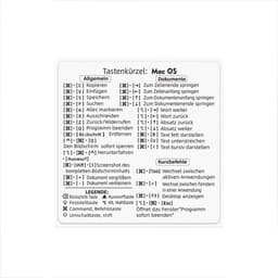 Tyska Kortkommandon Tangentbord Klistermärken för Mac OS/Windows/Excel
