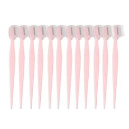 12 stk Oppgradert Øyenbrynskniv med Kam - Sikker og Presis Fjerning av Ansiktshår Rosa