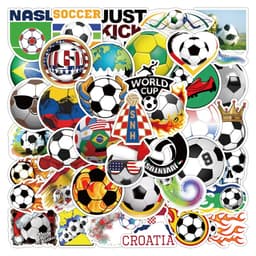 50 stk. DIY Fodbold Klistermærker - Vandtætte Fodbold Decals til Laptops, Vandflasker, Skateboards