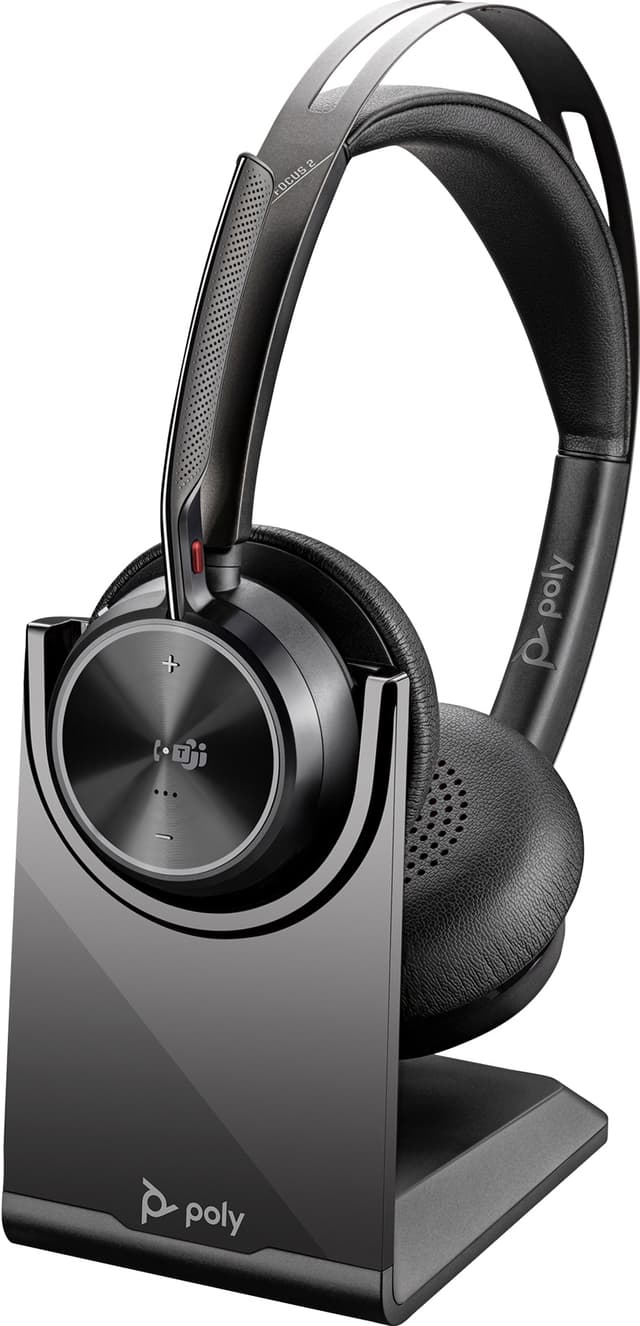 HP Poly Voyager Focus 2 trådløst headset (med opladningsholder)