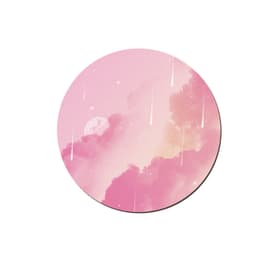 Pyöreä hiirimatto ommelluilla reunoilla Vaaleanpunainen S