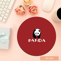 Pyöreä hiirimatto ommelluilla reunoilla Punainen M