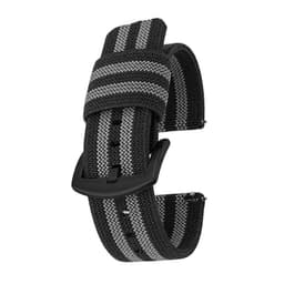 Nailoninen kellon ranneke pikairrotettavilla jousitankoilla Musta + harmaa 18 mm