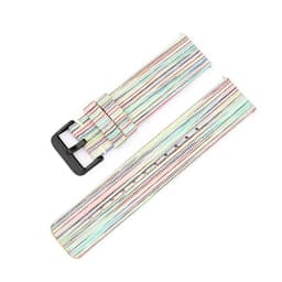 Regnbue Canvas Klokkereim med Svart Spenne 14 mm