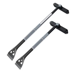 Teleskopisk uttrekkbar multifunksjonell snøskuffe med isskrape og snøbørste