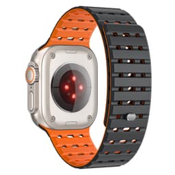 Klockarmband för Apple Watch Series 1-9, 42/44/45 mm Svart+orange