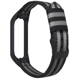 Kangasranneke Samsung Galaxy Fit E SM-R375 -kellolle Musta + harmaa