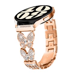 22 mm:n kellohihna, jossa kaksoisperhosolki ja timanttikoristeita