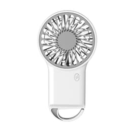 Bärbar hopfällbar fläkt med karbinhake Vit