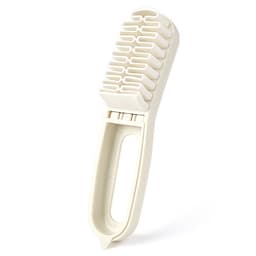 2-i-1 Rengjøringsbørste for Semsket Skinn - Gummi & PP-Bust for Sko, Lær og Semsket Skinn Hvit