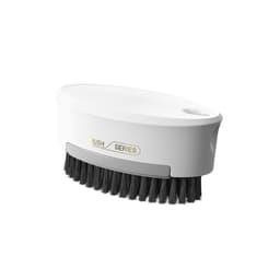 Dobbeltsidig rengjøringsbørste med myk og hard bust for klær og sko Hvit