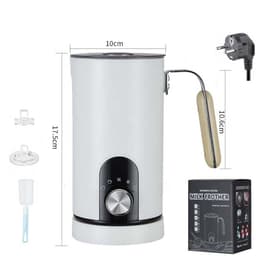 Elektrisk mælkeskummer - Varm & kold mælkeskummer med justerbare indstillinger, hvid, EU-stik