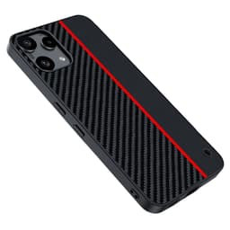 SKALO Carbon Fiber Flip Suojakuori sopii Nothing Phone (3a) Lite 5G - Musta