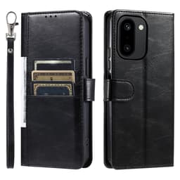 SKALO PU-Läder Kortfack Plånboksfodral för OnePlus 15R - Svart