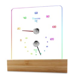 Badstuetermometer Hygrometer med RGB-lys