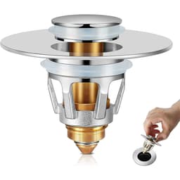 Badrumsvaskpropp, Pop Up avloppspropp, Handfatavloppssil 2 st Silver