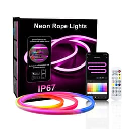 5M Bluetooth Musik Neon LED Strip med Clips - Flexibel RGBIC Belysning