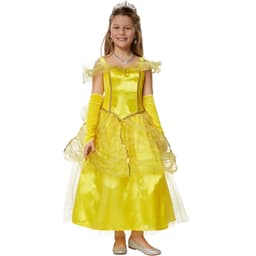 tectake Maskeraddräkt Flicka Prinsessan Belle strl. 152 (11-12 år), gul